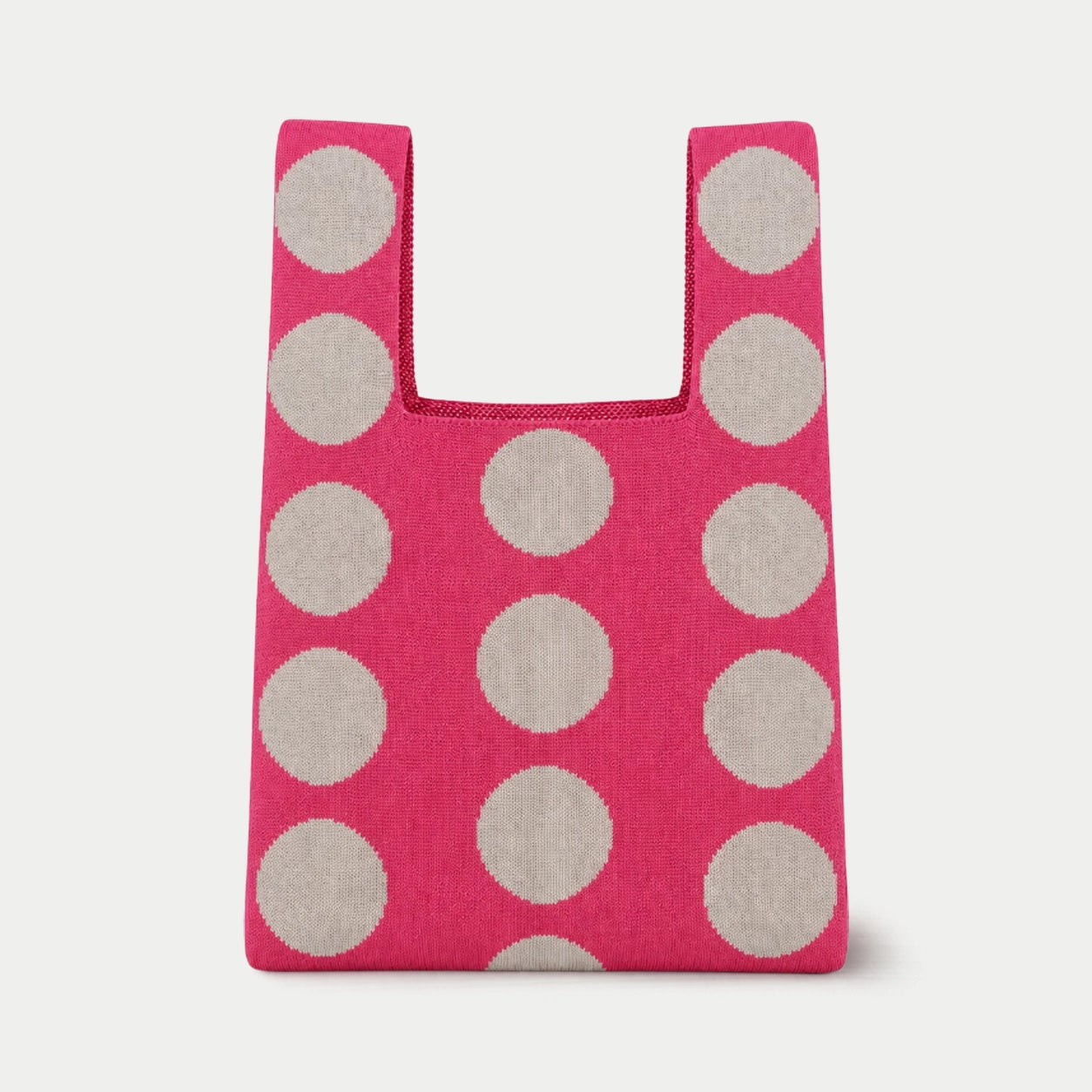 Large Polka Dot Knit Tote Bag