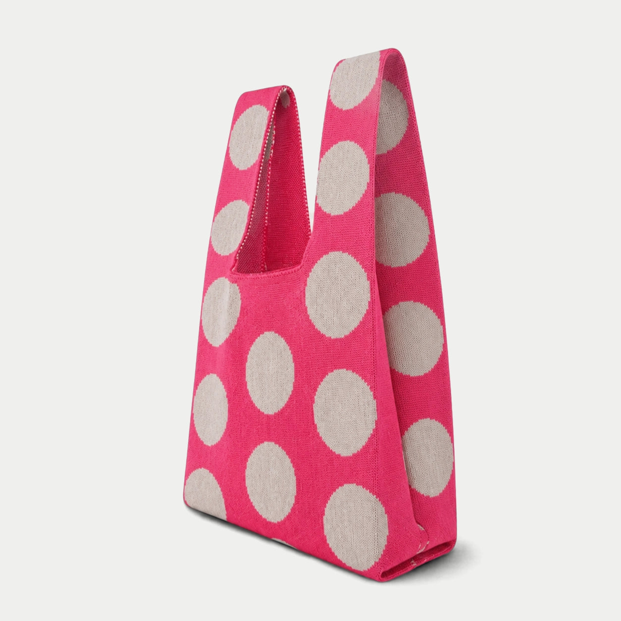 Large Polka Dot Knit Tote Bag