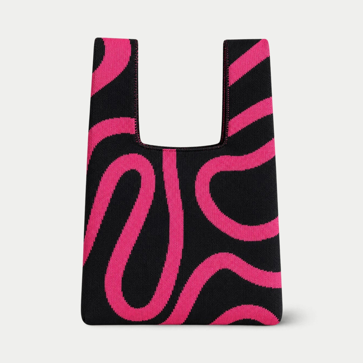 Neon Wave Knit Tote Bag
