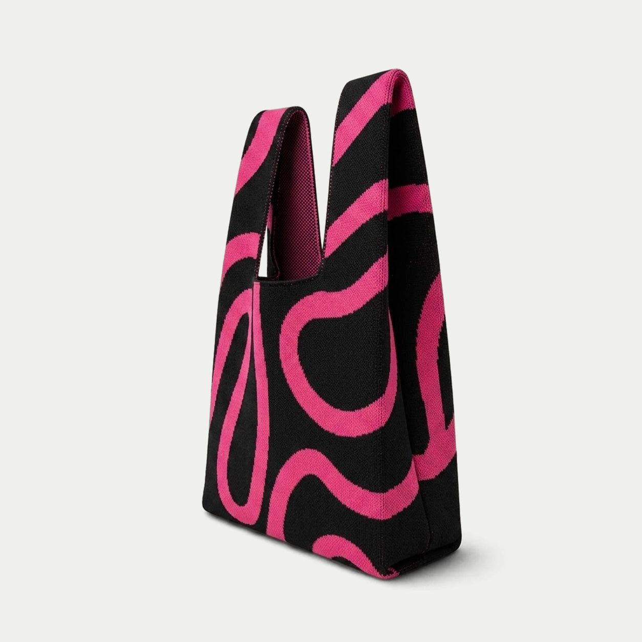 Neon Wave Knit Tote Bag