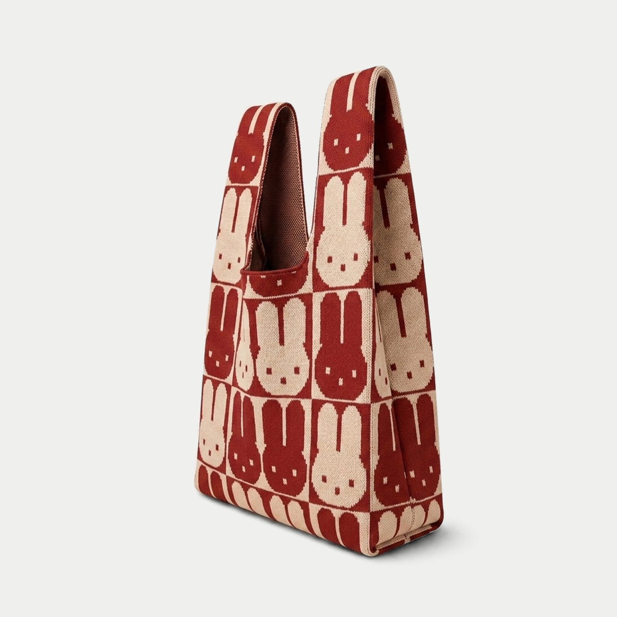 Bunny Grid Knit Tote Bag