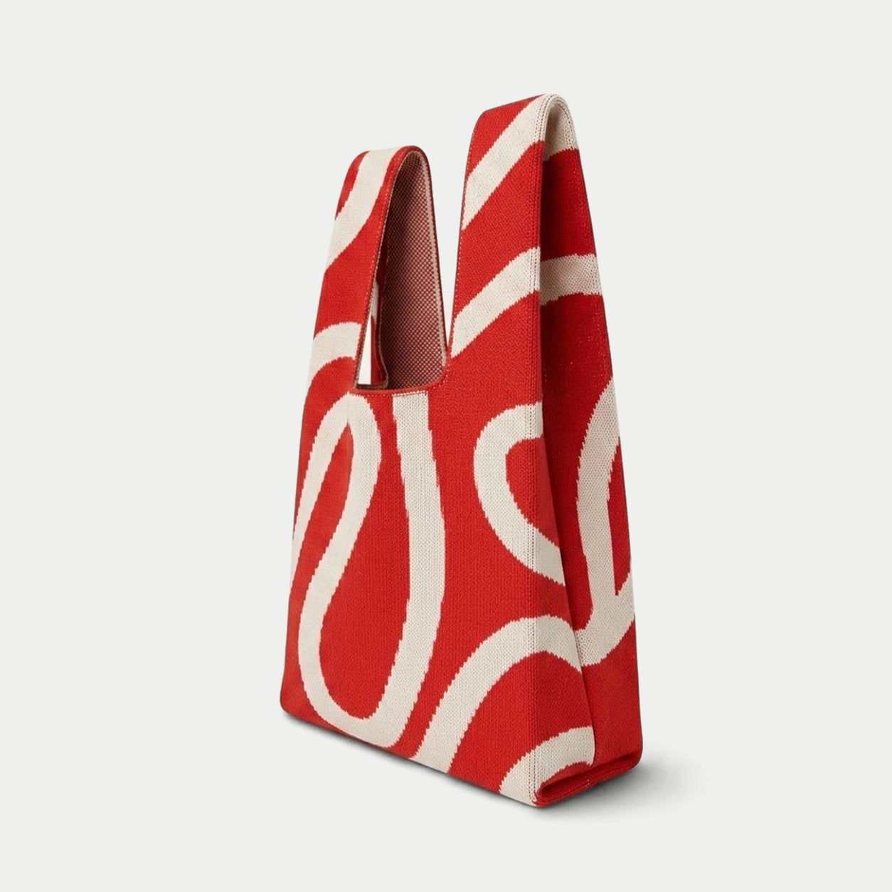 Neon Wave Knit Tote Bag