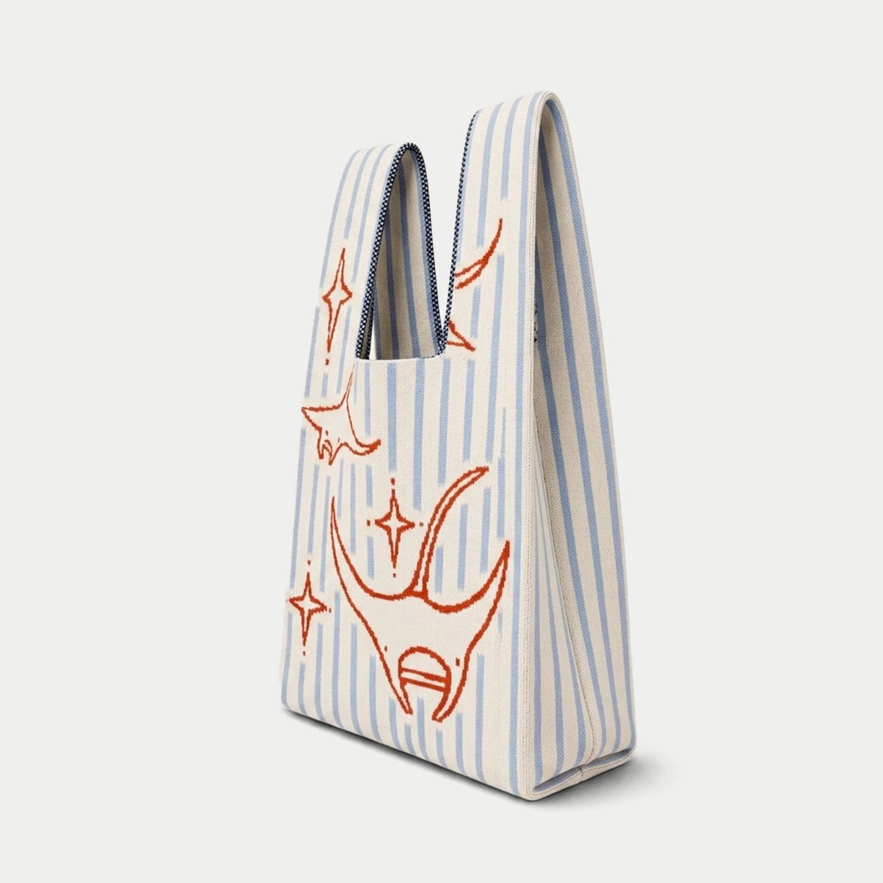 Manta Ray Pattern Knit Tote Bag