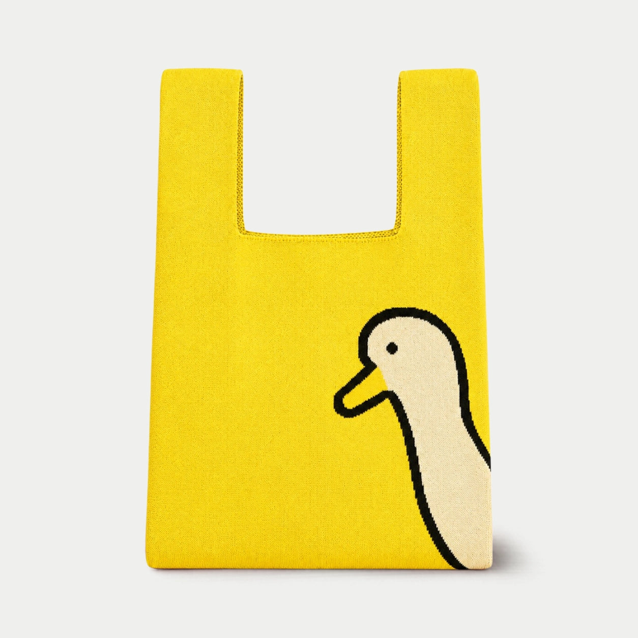 Duck Motif Knit Tote Bag