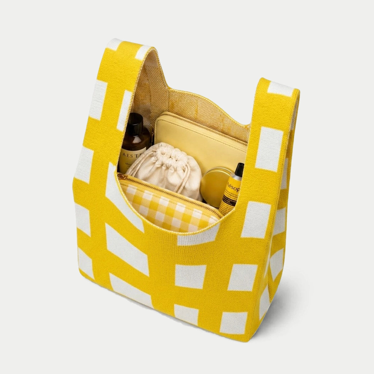 Organic Grid Knit Tote Bag