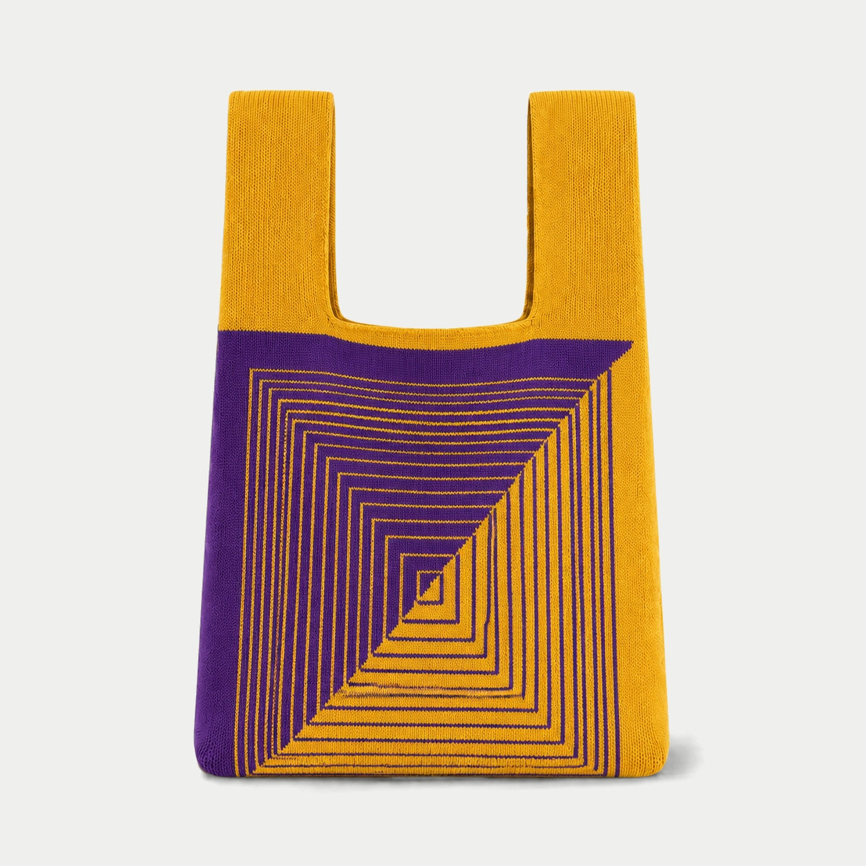 Geometric Maze Knit Tote Bag