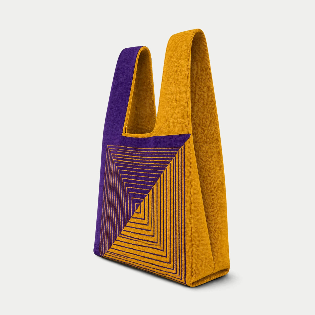 Geometric Maze Knit Tote Bag