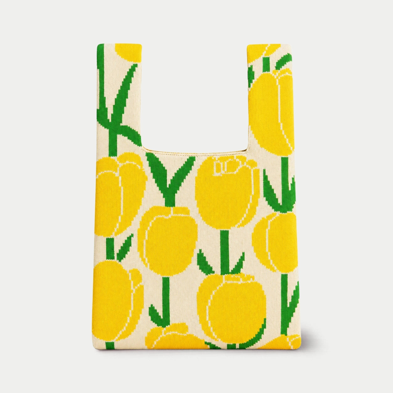 Tulip Pattern Knit Tote Bag